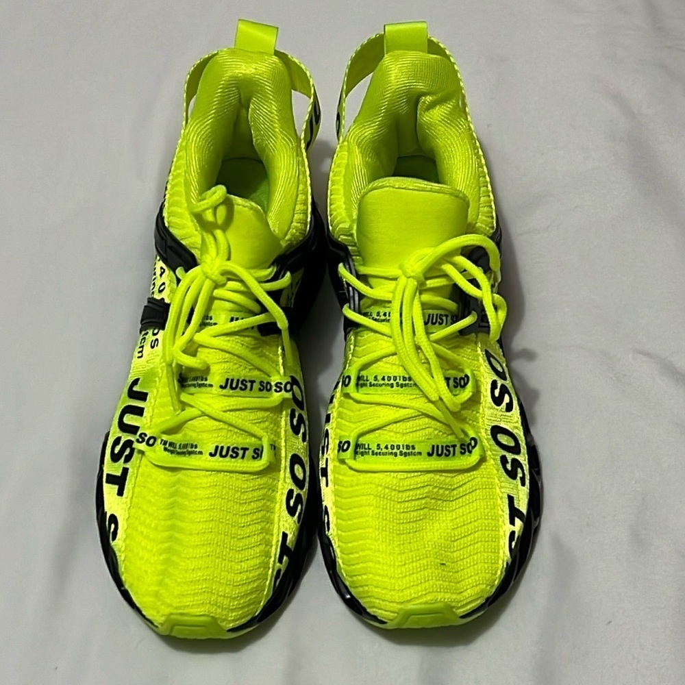 Just So So Neon Green and Black Sneakers